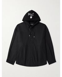 MASTERMIND WORLD - Oversized Logo-embroidered Jersey-trimmed Cotton-canvas Hooded Overshirt - Lyst