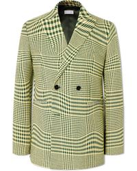 Burberry - Double-breasted Houndstooth Wool-blend Blazer - Lyst