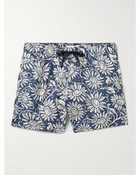Onia Charles Mid-length Floral-print Swim Shorts - Blue