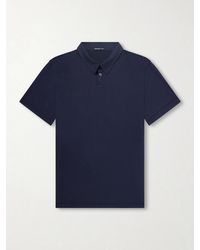 James Perse - Luxe Lotus Cotton-Jersey Polo Shirt - Lyst