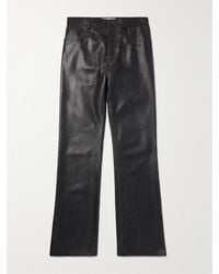 Loewe - Straight-leg Distressed Full-grain Leather Trousers - Lyst