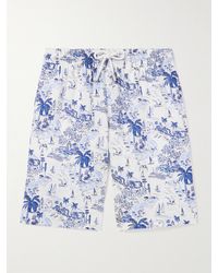 Vilebrequin - Shorts a gamba dritta in lino stampato con coulisse Bolide - Lyst