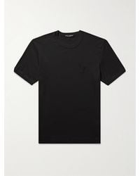 Dolce & Gabbana - Slim-fit Logo-embroidered Cotton-jersey T-shirt - Lyst