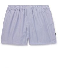 Zegna - Striped Cotton-poplin Boxer Shorts - Lyst