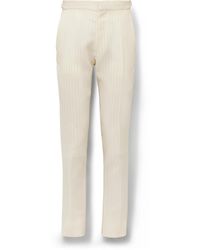 Tom Ford - Slim-Fit Metallic Striped Wool-Blend Suit Trousers - Lyst