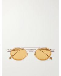 Jacques Marie Mage - Livingston Round-frame Gold-plated Metal Sunglasses - Lyst
