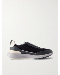 Brunello Cucinelli - Sneakers Aus Veloursleder Mit Leder - Lyst