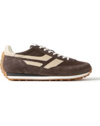 Tom Ford Mick Leather-Trimmed Suede And Mesh Sneakers in White for Men
