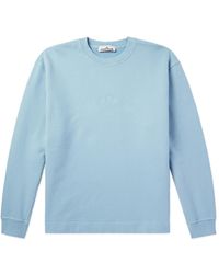 Stone Island - Logo-embroidered Cotton-jersey Sweatshirt - Lyst
