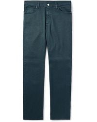 ZEGNA - Roccia Slim-Fit Straight-Leg Garment-Dyed Linen-Blend Trousers - Lyst