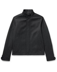 ZEGNA - Nubuck-Trimmed Virgin Wool-Twill Jacket - Lyst