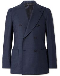 Brioni - Amalfi Double-breasted Silk-dupioni Suit Jacket - Lyst