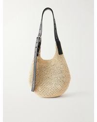 Loewe - Paula's Ibiza Leather-Trimmed Woven Raffia Tote Bag - Lyst