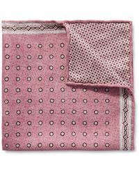 Brunello Cucinelli - Reversible Printed Silk-twill Pocket Square - Lyst