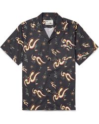 Bather - Camp-collar Printed Cotton-sateen Shirt - Lyst