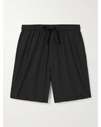 Loewe - Leather-trimmed Silk-blend Shorts - Lyst