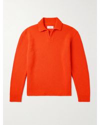 MR P. - Ribbed Merino Wool Polo Shirt - Lyst