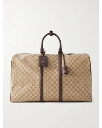 Gucci - Essence Classic Leather-Trimmed Coated Canvas-Jacquard Weekend Bag - Lyst