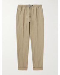 Paul Smith - Straight-leg Cotton-blend Twill Drawstring Trousers - Lyst