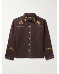 Bode - Show Pony Embroidered Linen Shirt - Lyst