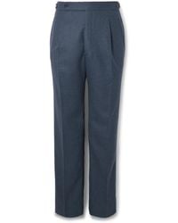 STÒFFA - Straight-Leg Pleated Wool-Flannel Trousers - Lyst