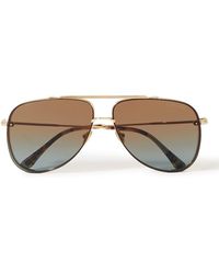 Tom Ford - Leon Aviator-style Gold-tone Sunglasses - Lyst