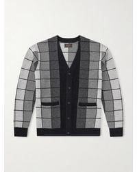 Beams Plus - Checked Wool Cardigan - Lyst