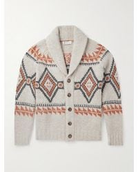 Brunello Cucinelli - Jacquard Wool-Blend Cardigan - Lyst