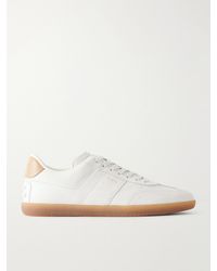 Tod's - Suede-trimmed Leather Sneakers - Lyst