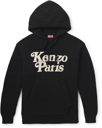 KENZO - Logo-appliquéd Cotton Hoodie - Lyst