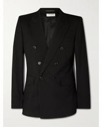 Saint Laurent - Double-Breasted Wool-Gabardine Blazer - Lyst
