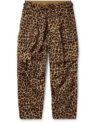 Kapital - Wide-Leg Leopard-Print Herringbone Cotton Cargo Trousers - Lyst