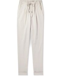 Thom Sweeney Cotton Twill Drawstring Pants in Blue for Men | Lyst