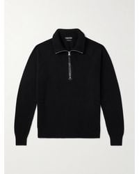 Tom Ford - Wool And Cashmere-blend Half-zip Rollneck Sweater - Lyst