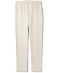 Ralph Lauren - Davis Straight-leg Silk And Linen-blend Trousers - Lyst