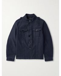 Tom Ford - Leather-Trimmed Cotton Field Jacket - Lyst
