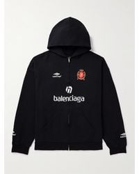 Balenciaga - 2024 Soccer Oversized-Kapuzenjacke aus Baumwoll-Jersey mit Logodetails und Reißverschluss - Lyst