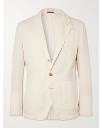 Brunello Cucinelli - Unstructured Linen And Cotton-blend Suit Jacket - Lyst