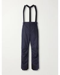 Moncler - Straight-Leg Padded Webbing-Trimmed Virgin Wool-Denim Ski Salopettes - Lyst