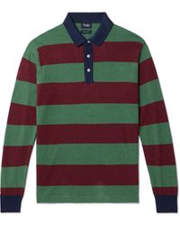 Drake's - Striped Linen And Cotton-blend Jersey Rugby Shirt - Lyst
