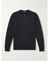 A.PRESSE - Wool Henley Sweater - Lyst