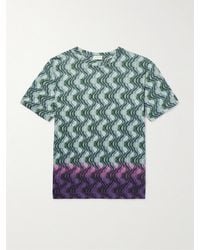 Dries Van Noten - T-Shirt aus Baumwoll-Jersey mit Print in Dip-Dye-Färbung - Lyst