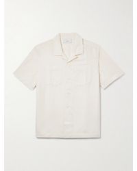 MR P. - Camp-Collar Cotton And Linen-Blend Twill Shirt - Lyst