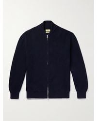 De Bonne Facture - Ribbed Organic Cotton Zip-up Sweater - Lyst