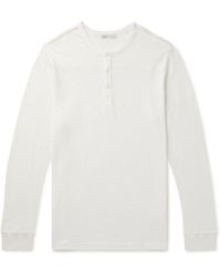 Onia - Linen-jersey Henley T-shirt - Lyst