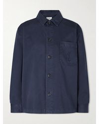 Saint Laurent - Logo-Embroidered Cotton-Twill Overshirt - Lyst