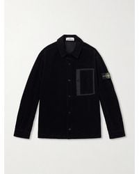 Stone Island - Logo-Appliquéd Garment-Dyed Cotton-Corduroy Shirt - Lyst