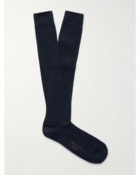 Loro Piana - Sottile Ribbed Wool, Cashmere And Silk-blend Socks - Lyst