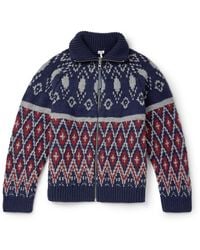 Loewe - Fair Isle Wool-Blend Jacquard Zip-Up Cardigan - Lyst