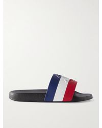 Moncler - Slide in gomma a righe con logo goffrato Basile - Lyst